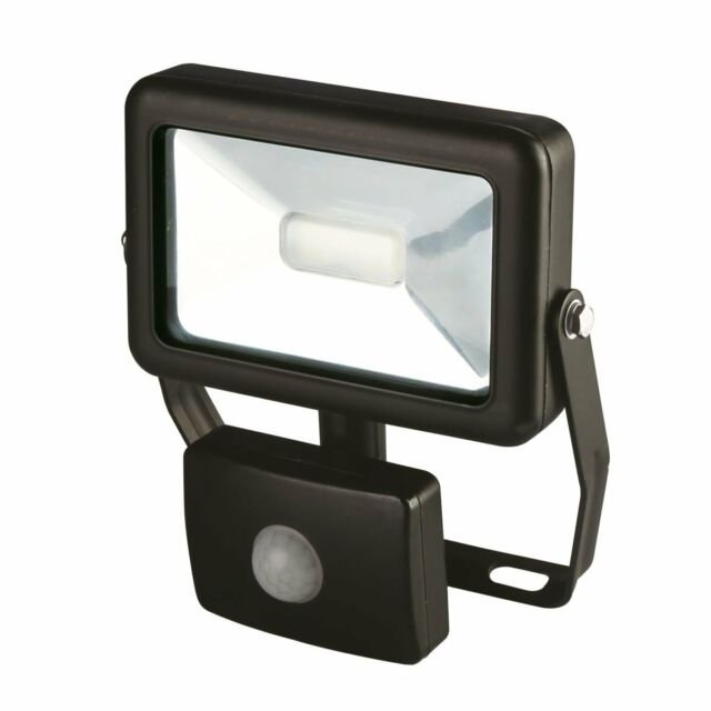 LAP SLIMLINE LED FLOODLIGHT WITH PIR BLACK 30W