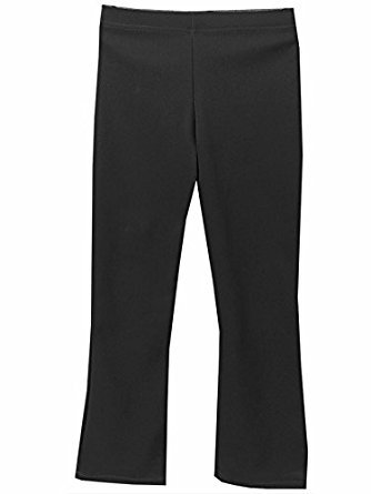 Girls Elasticated Waist Pull Up School Trousers, Pull On Stretch Rib Trousers